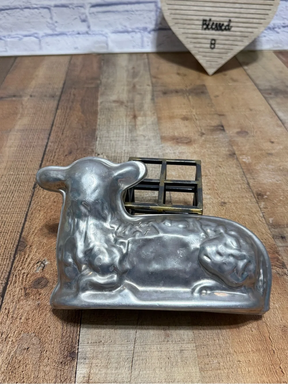 Vintage Aluminum Lamb Sheep Cake Pan Gelatin Mold Easter Spring Pre owned condit